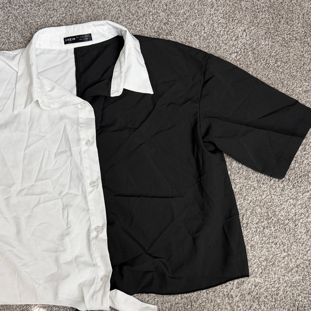 Two-Tone Black and White Shirt
